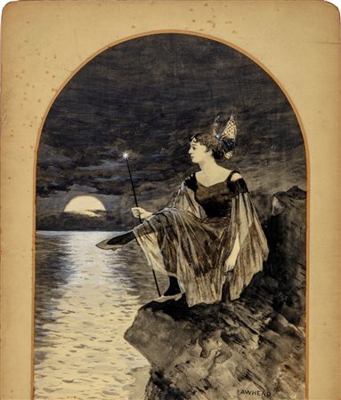 Arthur William Head - Una fata al chiaro di luna, 1910s