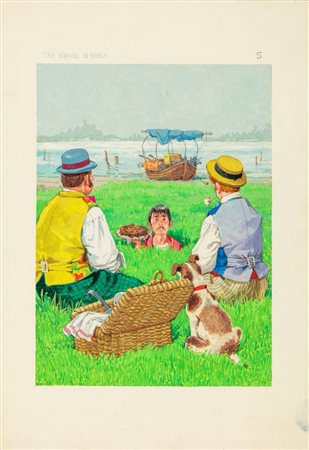 Libico Maraja - Tre uomini in barca, 1970s