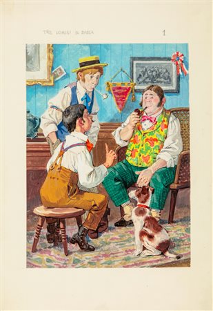 Libico Maraja - Tre uomini in barca, 1970s