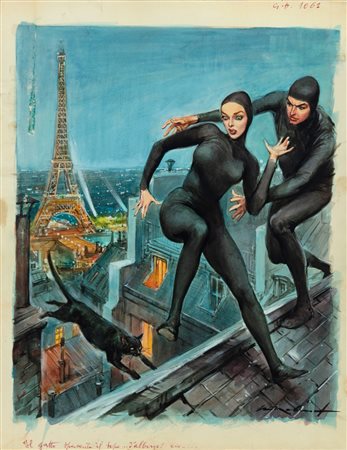 Walter Molino - Il gatto spaventa il topo…d'albergo!, 1960s