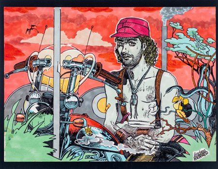 Andrea Pazienza - Autoritratto in motocicletta, 1984