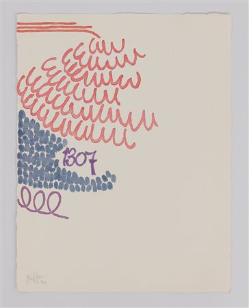 GIORGIO GRIFFA Quattro linee con arabesco, 1994