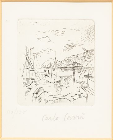 CARLO CARRA' Piccolo molo (Barche), 1957