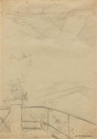 MARCELLO DUDOVICH Studio per terrazza con paesaggio