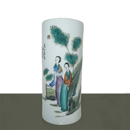 Portapenne con raffigurazioni di celebrità e dipinti cinesi, Repubblica cinese, 