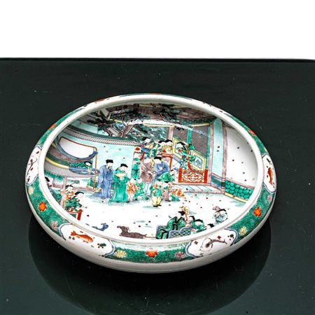 Ciotola in porcellana cinese decorata con scene di vita quotidiana, Republic Periodo