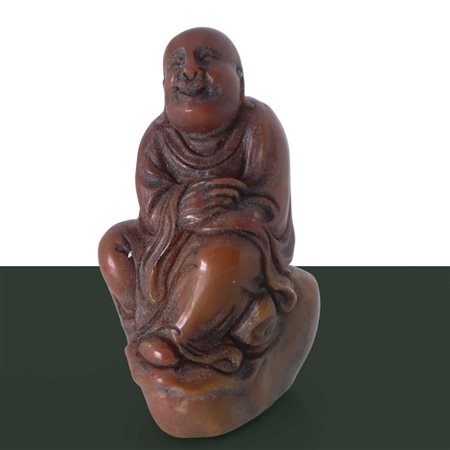 Sigillo a forma di Guanyin in steatite, Ming/Qing