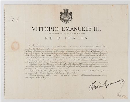  
Vittorio Emanuele III , documenti autografi 
 