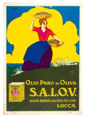 
Mauzan, Achille Luciano - Olio S.A.L.O.V. 1910s
 cm.24x34