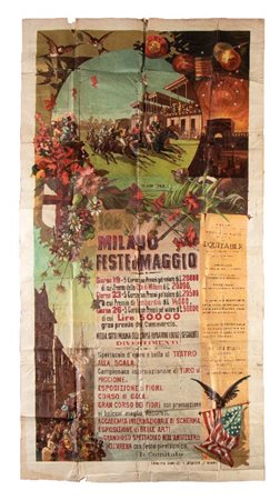  
MILANO - Feste di Maggio 1887 - Manifesto 1887
litografia cm.150x60