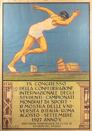  
CAMPIONATI MONDIALI di SPORT - Manifesto 1927
Litografica cm.70x100