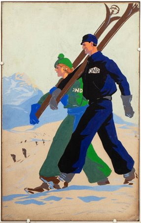  
Ventennio fascista, OND - bozzetto manifesto 1930
 cm.28,5x45