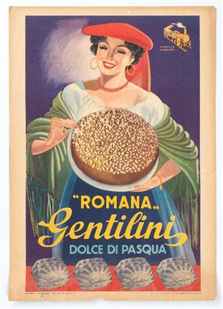  
GENTILINI manifesto pubblicitario 1950s
 cm.50x35