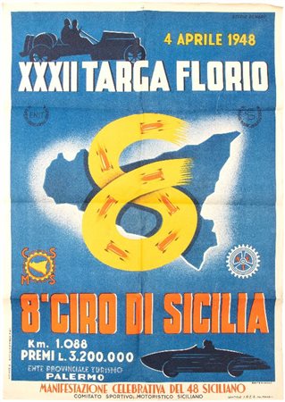  
XXXII TARGA FLORIO - manifesto 1948
 cm.70x100