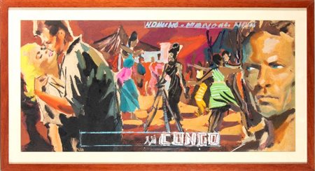  
Manfredo - Bozzetto - Tempeste sul Congo 1953
 cm.70x33