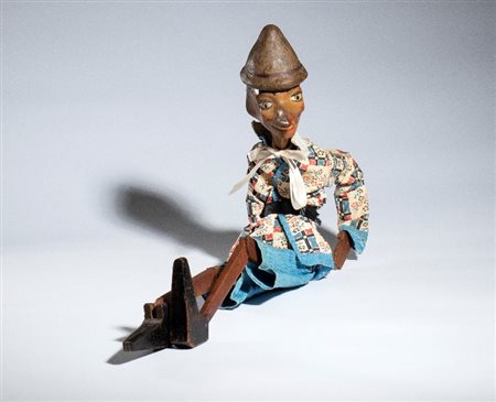  
Pinocchio, burattino in legno e cartapesta 1930s
 cm.55