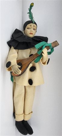  
LENCI - Bambola Pierrot con chitarra 1930s
 cm.54
