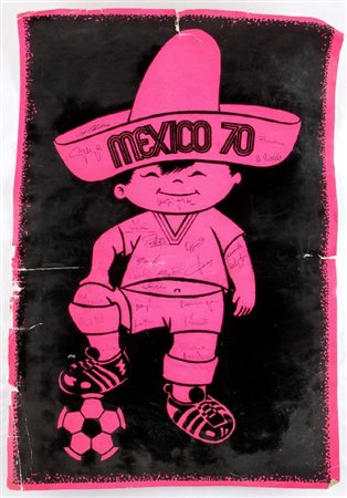  
Calcio, Mondiali Mexico 70, poster autografato Italia 1970
 cm.60x45