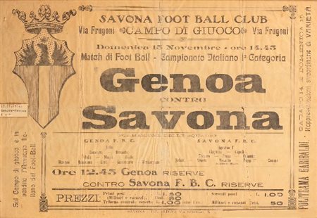  
Calcio GENOA - SAVONA 1914 1914
 cm.35x24