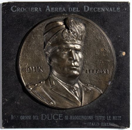  
Crociera Aerea del Decennale - Placca commemorativa 1933
 cm.15x15