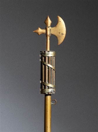  
Asta per bandiera con fascio littorio 1920s
 cm.16 + 110