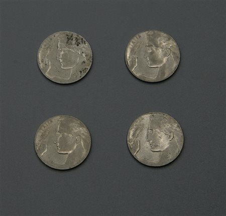 4 MONETE DA 20 CENTESIMI, ITALIA, NICHEL, 1910, 1912, 1913, 1921 Materiale:...