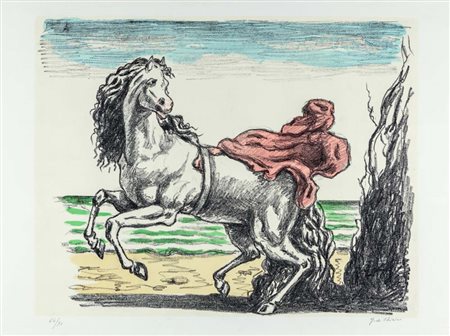 Giorgio De Chirico (Volo 1888 - Roma 1978) Cavallo con manto numerata in...