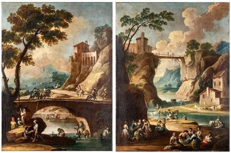 Francesco Simonini (attribuito a) (Parma 1686 - Parma 1761) Coppia di...