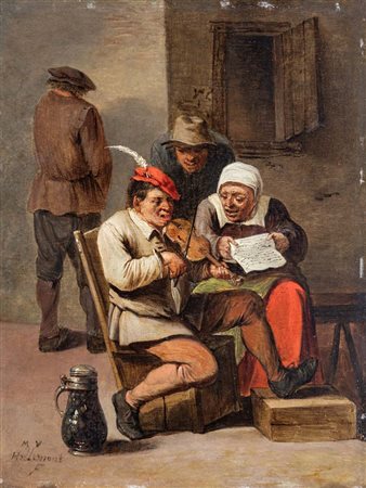 Mattheus van Helmont (Antwerp 1623 - Brussels 1679) Scena di osteria firmato...