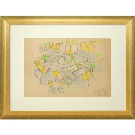 Sebastian  Matta (Santiago del Cile 1911 - Civitavecchia 2002)  - Foreum, su il sole