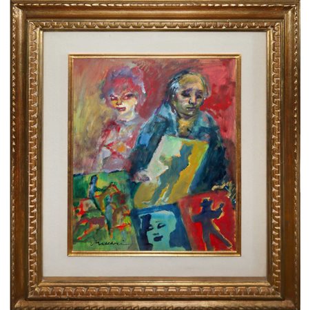 Mino Maccari (Siena 1898 - Roma 1989)  - Autoritratto con figure