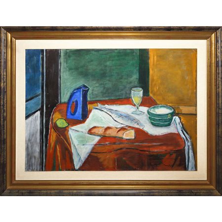 Orfeo Tamburi (Jesi 28 maggio 1910 - Parigi 15 giugno 1994)  - Natura morta con vaso blu, 1953