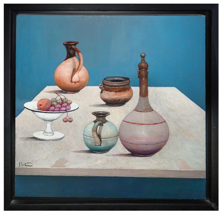 Goffredo  Civitarese (1936 - 2016)  - Natura viva con frutta, 90s