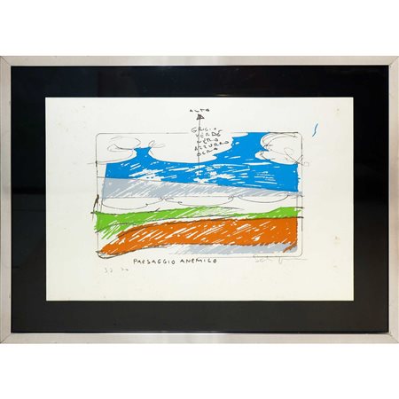 Mario Schifano (Homs Libia 20/09/1934 - Roma 26/01/1998)  - Paesaggio anemico