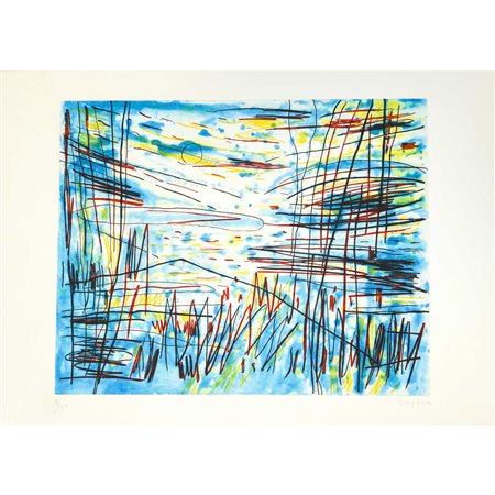 Antonio Corpora (Tunisi 1909 - Roma 2004)  - Luci nel lago