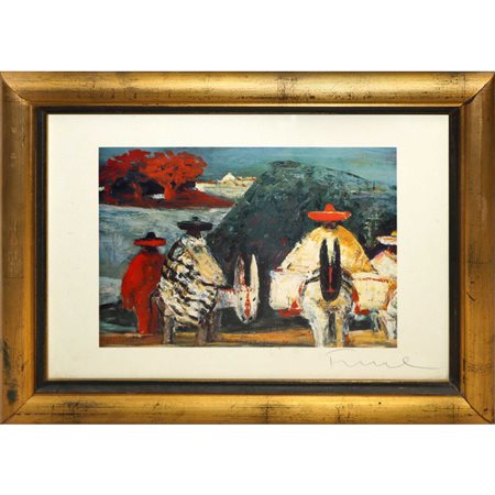 Salvatore Fiume (Comiso 1915 - Milano 1997)  - Contadini messicani