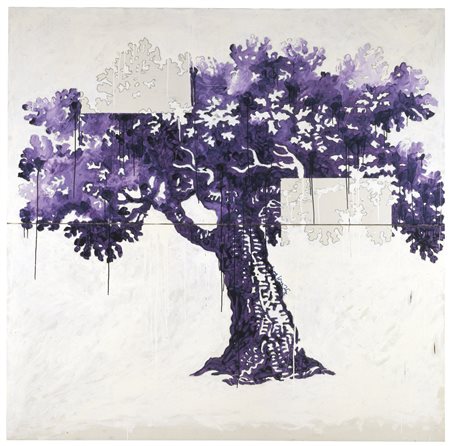 Mario Schifano 1934 - 1998 SENZA TITOLO smalto su tela, 2 elementi cm 200x200...