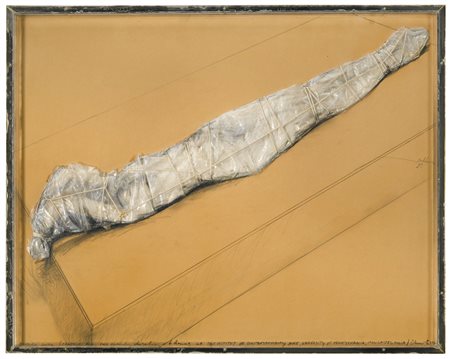 Christo N. 1935 PACKED GIRL (PROJECT FOR ICA) firmato, intitolato, iscirtto e...