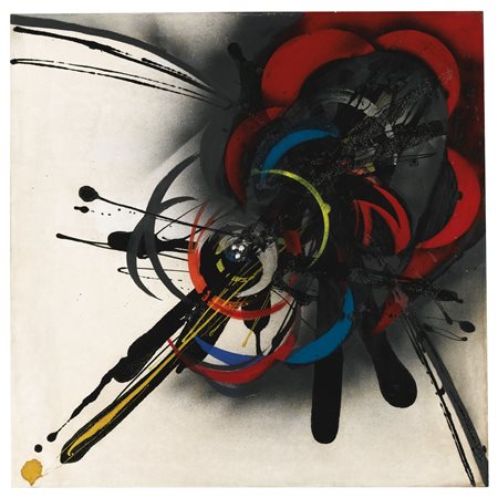 Roberto Crippa 1921-1972 SENZA TITOLO firmato e datato 953 sul retro olio su...