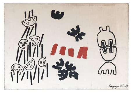 Giuseppe Capogrossi 1900 - 1972 SUPERFICIE 217 firmato e datato 1957 olio su...