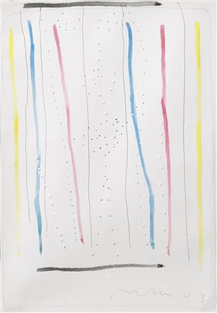 Lucio Fontana 1899 - 1968 CONCETTO SPAZIALE firmato e datato 63, opera unica...