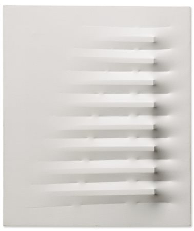 Agostino Bonalumi 1935 - 2013 BIANCO firmato e datato 77 sul retro tela...