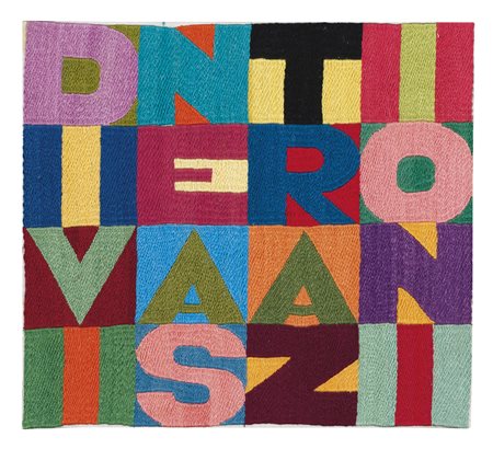 Alighiero Boetti 1940 - 1994 DIVINE ASTRAZIONI firmato e datato Peshawar 1989...