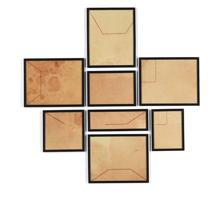 Alberto Garutti N. 1948 SENZA TITOLO collage su cartoncino cm 114x113...