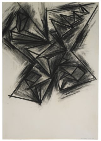 Mel Bochner N. 1940 SENZA TITOLO firmato e datato Rome 1986 carboncino su...