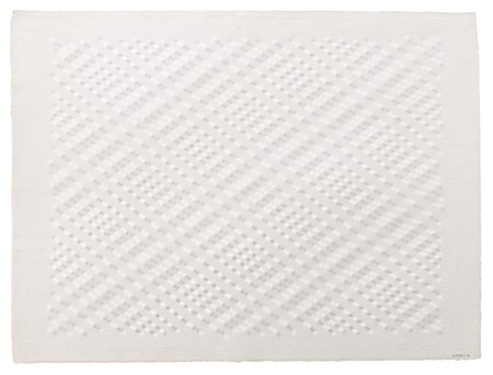 Enrico Castellani N. 1930 SENZA TITOLO firmato e datato 88 rilievo su carta...