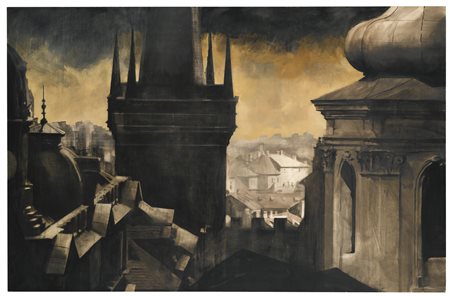 Luca Pignatelli N. 1962 PRAGA firmato, intitolato e datato 1994 sul retro...