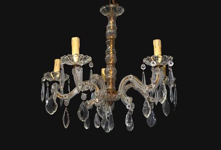 Lampadario Maria Teresa a 5 luci in vetro di Murano, 20th century