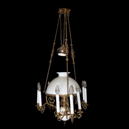 Sospensione a petrolio a 10 luci, 19th century