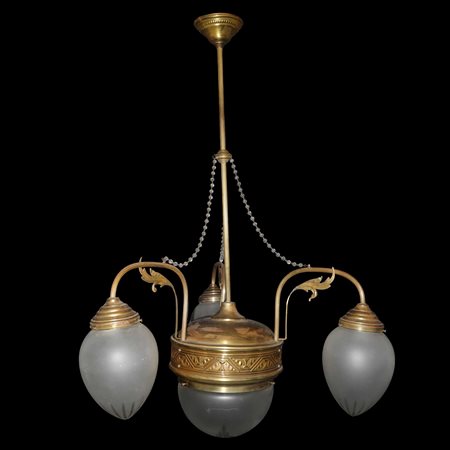 Lampadario a 4 luci , Liberty (early 20th century)